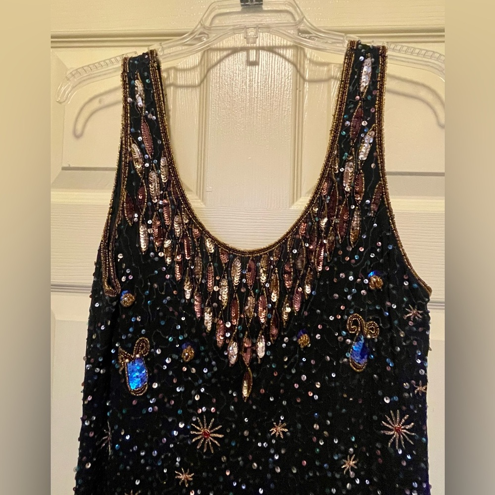 Together black silk beaded zodiac dress - Picture 3 of 9